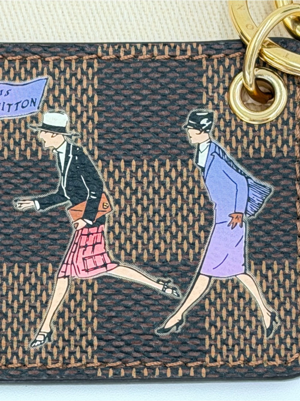Rare Limited Edition Damier Canvas Illustre Key Holder/Bag Charm Full Set w/COA - Picture 5 of 15